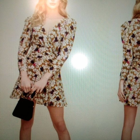 NWT 💐 ASTR 3/4 Sleeve Cinch Waist Dress (L) - Picture 3 of 9